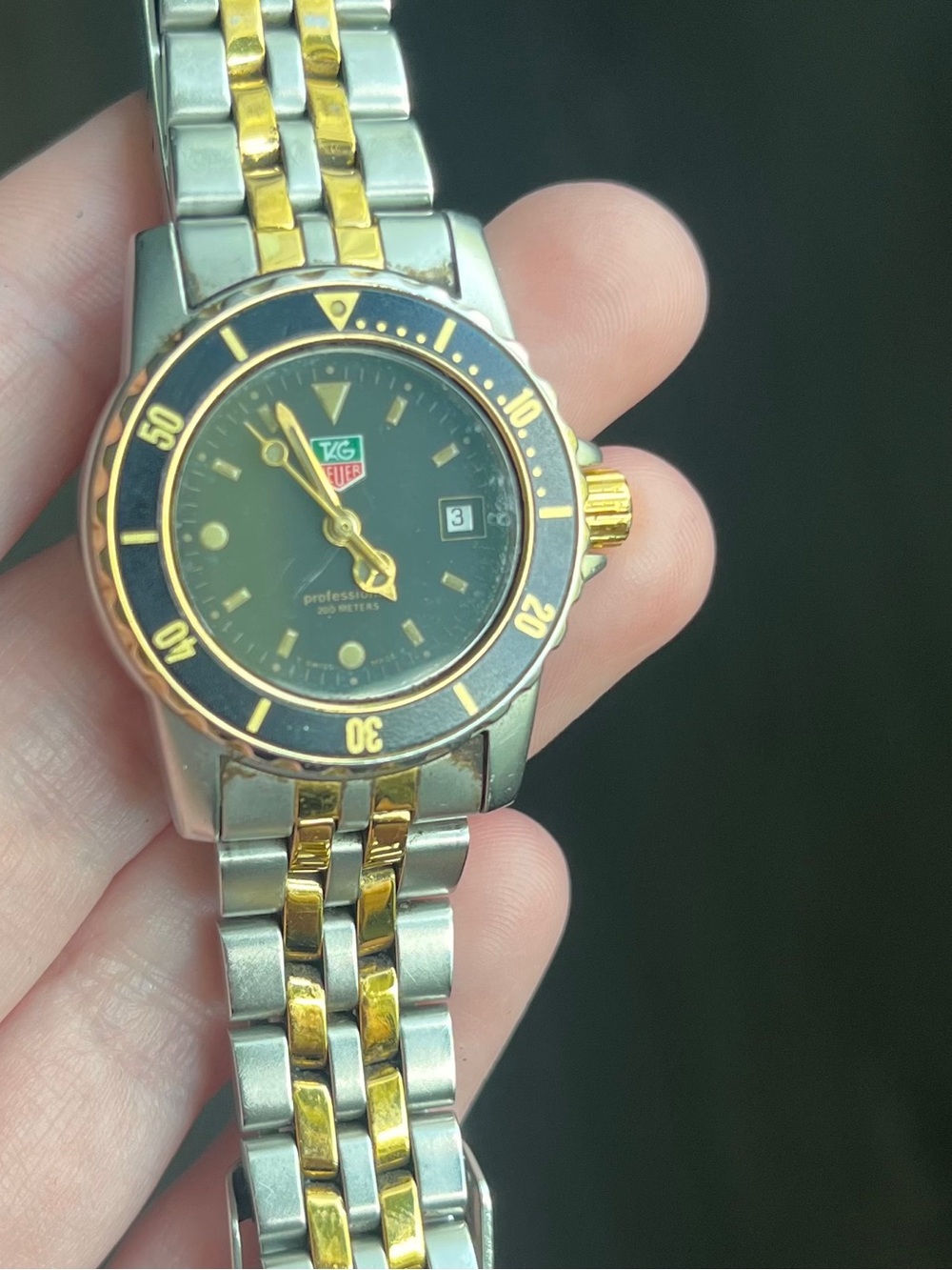VINTAGE two tone Tag Heuer bracelet watch womens